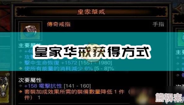 2025暗黑3皇家华戒最新获取位置与掉落途径详解